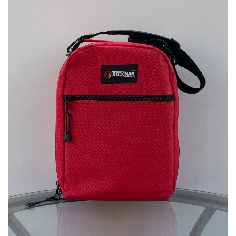 Beckman Canvas Offshore Storage Case Tote Red Fishing Crossbody Bag 14"x10"